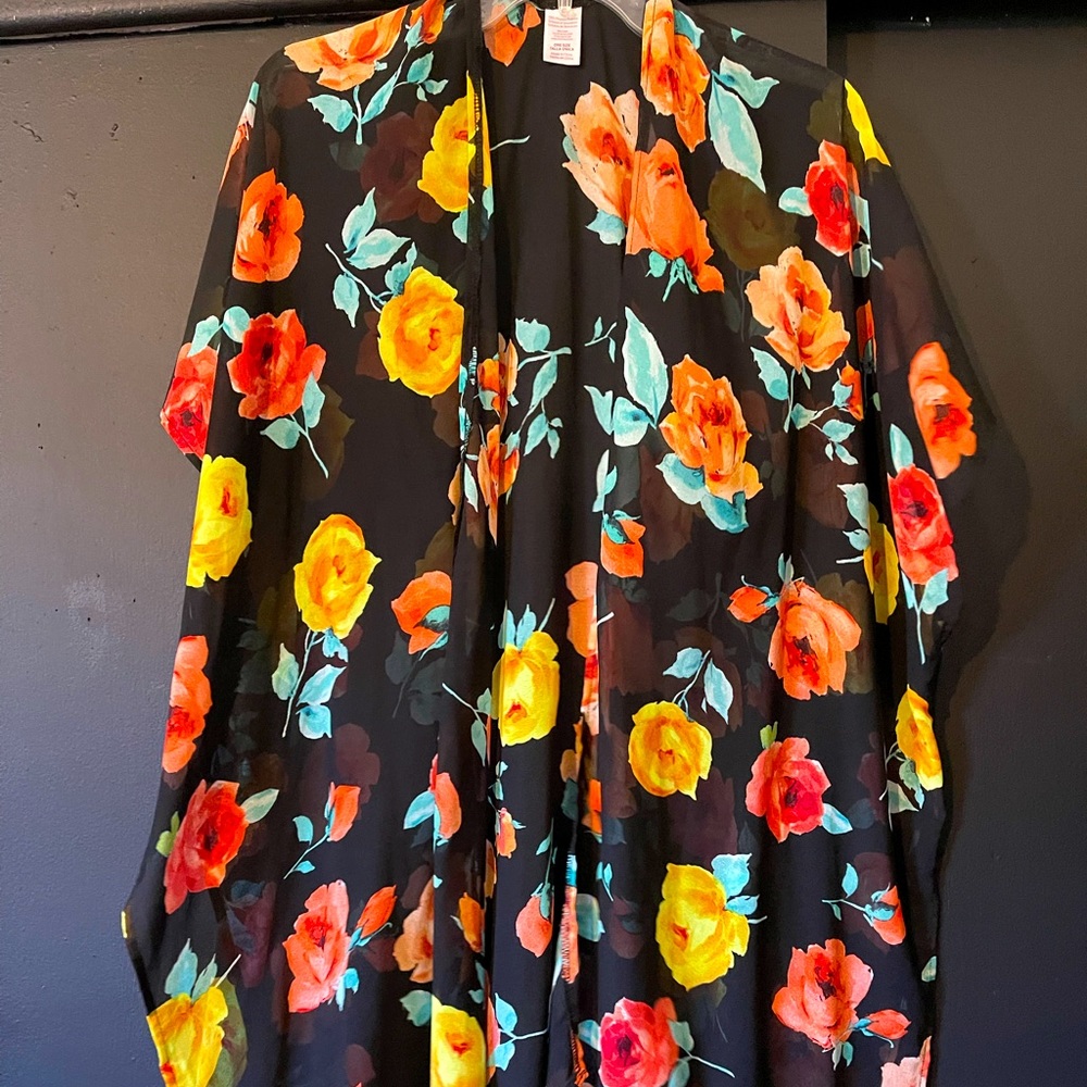 Floral sheer kimono one size